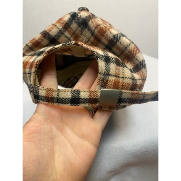 Aerie Smiley Wool Blend Baseball Hat in a brushed plaid pattern - Picture 4 of 6